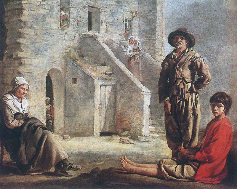 peasants at their cottage door